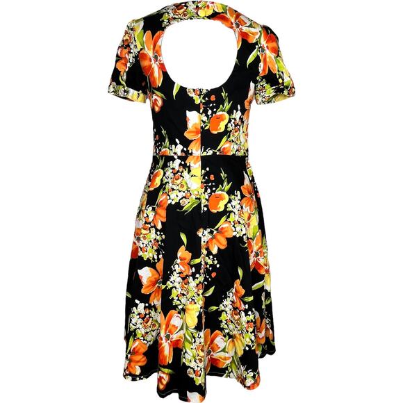 Voodoo Vixen Hibiscus Tropical Floral Print 50s Vintage Inspired Dress Sz Small - Picture 2 of 6